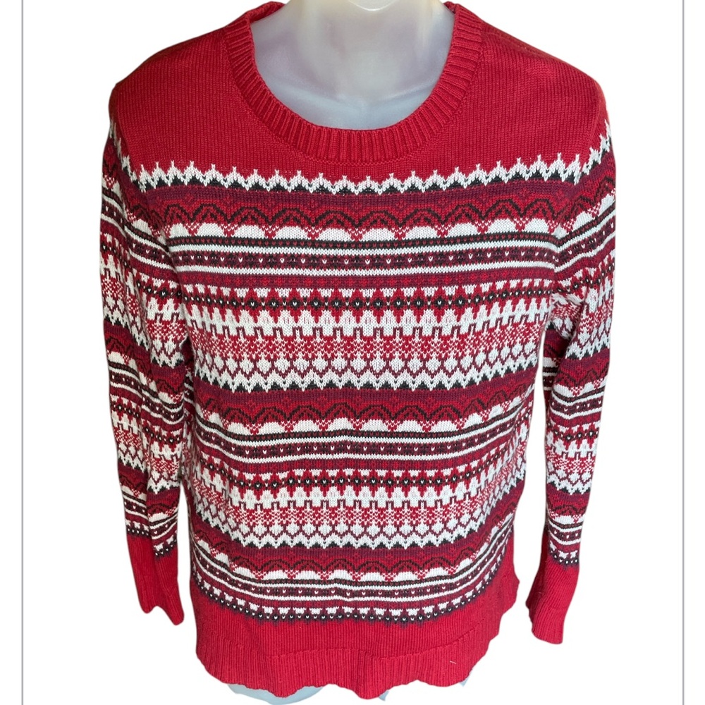 Croft & Barrow Nordic ski sweater cozy winter medium Petite